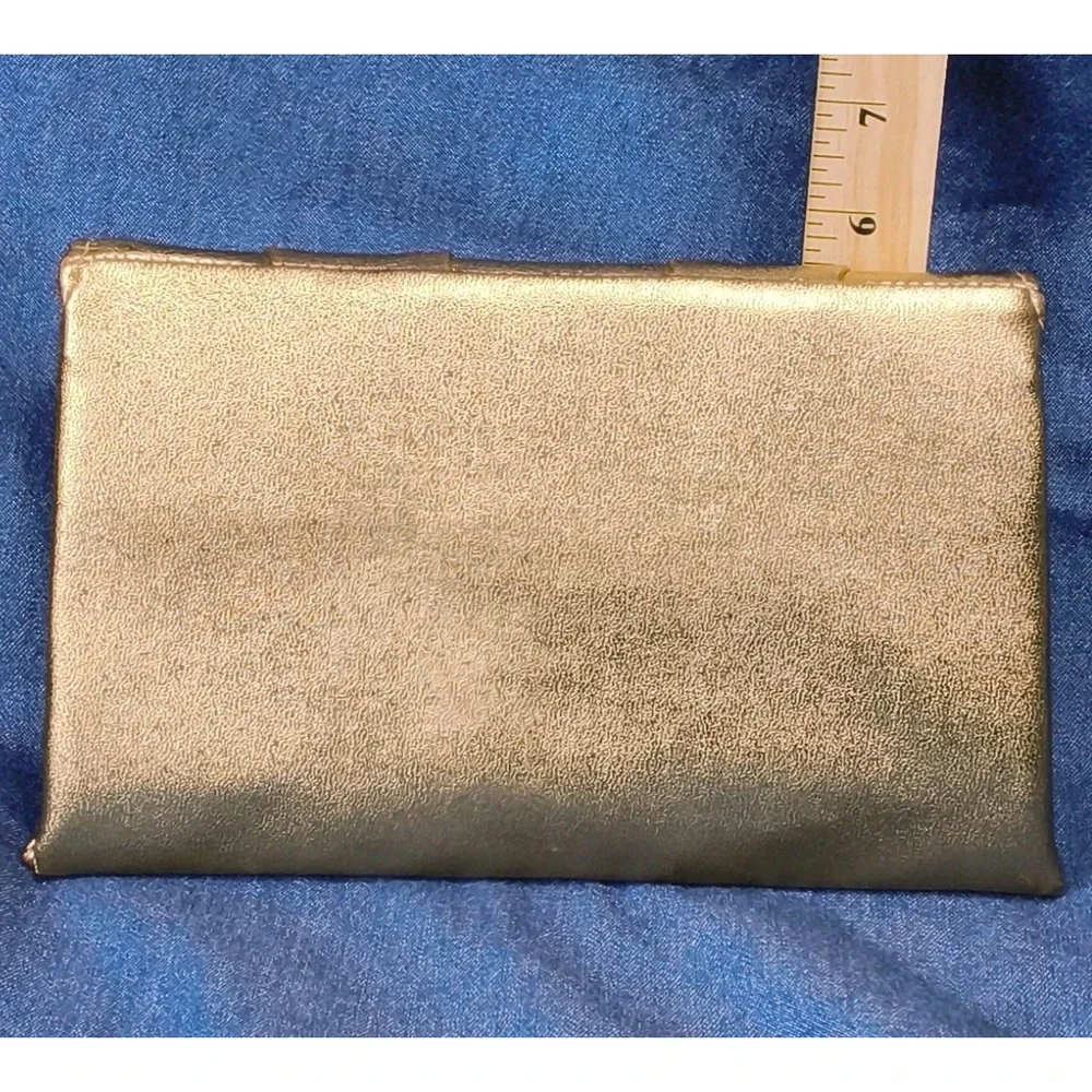 Vintage 1970s Avon Polished Gold Metallic Evening Clutch Bag Purse - Pristine...
